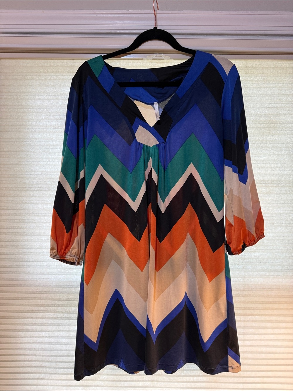 Voll Vibrant Chevron Multicolor Tunic Dress